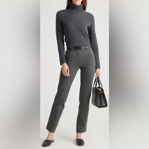 Quince Gray Ultra-Stretch Ponte Straight Leg 4 Pocket Pants Size XS